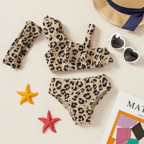 3pcs Baby Girl Leopard Swimsuit